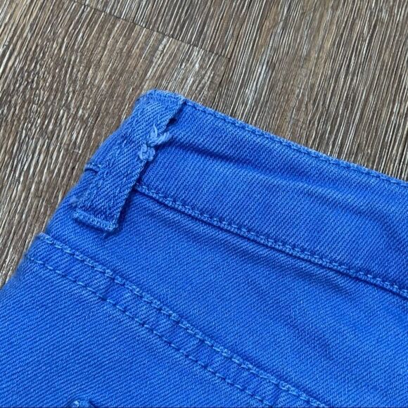 Blue Button Fly Jean Shorts - Picture 5 of 6